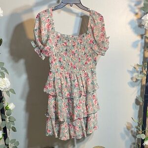 Chic Floral Tiered Mini Dress